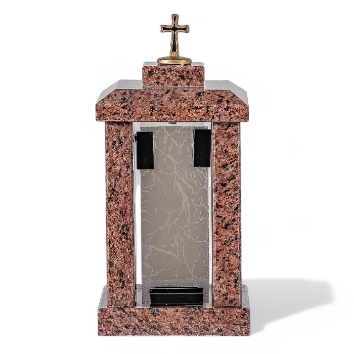 Лампада из гранита квадратная со стеклом 