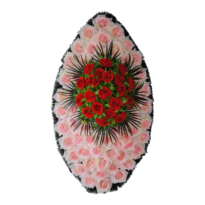 венок на похороны, венок из искусственных цветов, ритуальный венок, траурный венок, похоронный атрибут, венок артикул ВИЗ-037