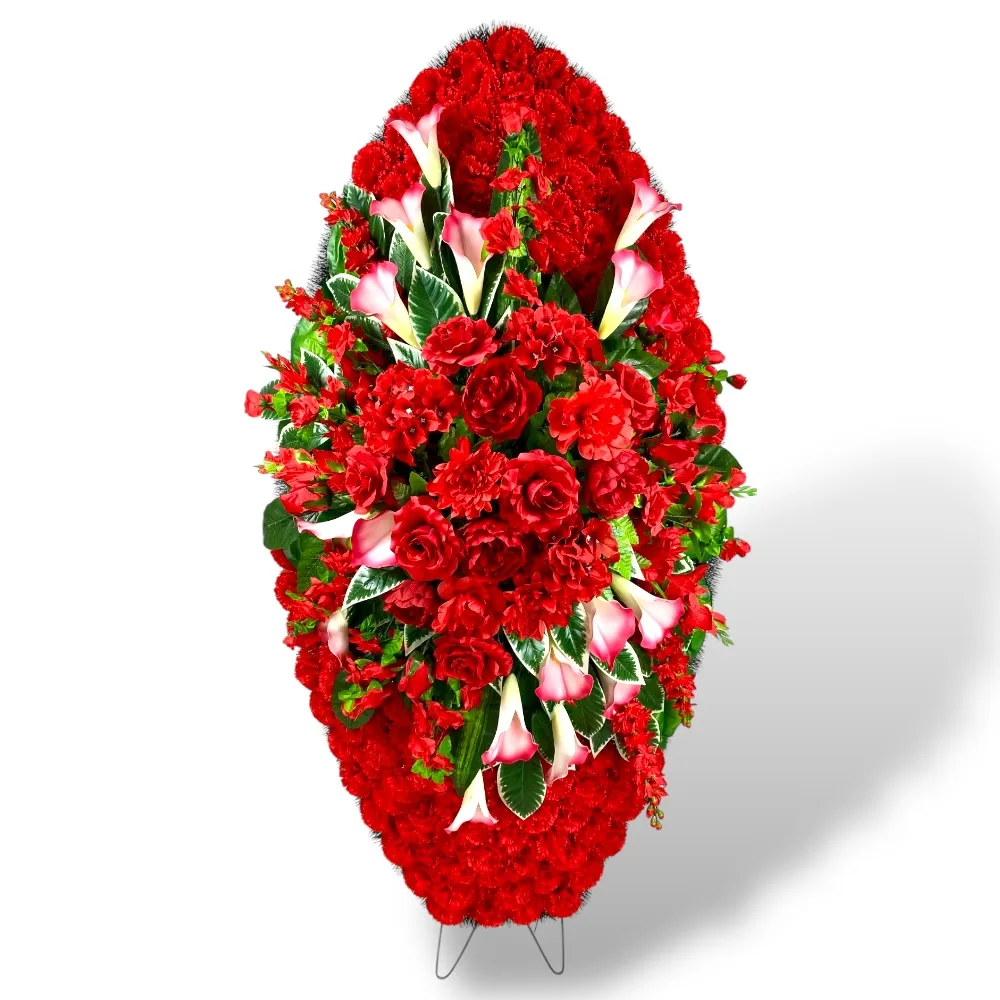 Ритуальный венок, венок на похороны, искусственные цветы, траурный венок, ритуальные принадлежности, венок для церемонии прощания, мемориальный венок, похоронные атрибуты, венок артикул ВИ-006.