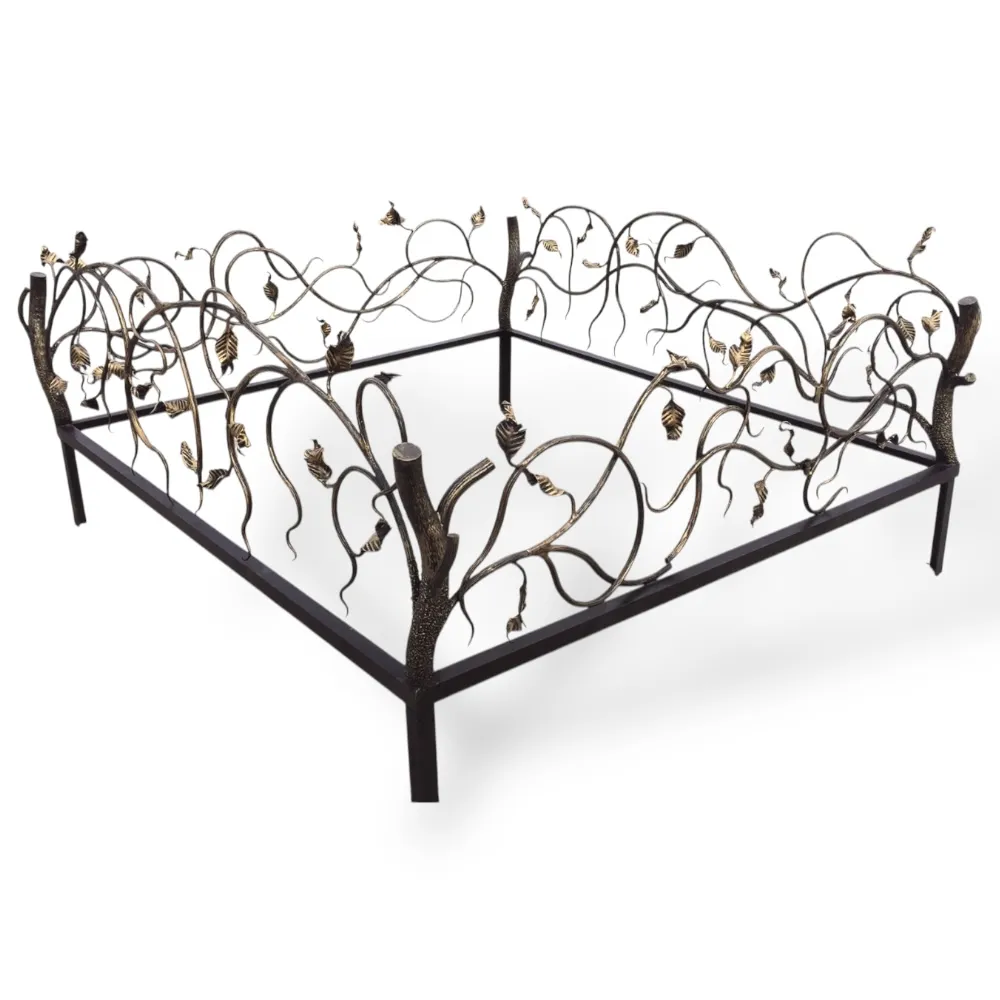 кованная ограда, ограда на могилу, кованные ограды, арт. КО-052, ограда Осень, металлические ограды, декоративные ограды, ограды для кладбища, кованая продукция, изделия из металла.