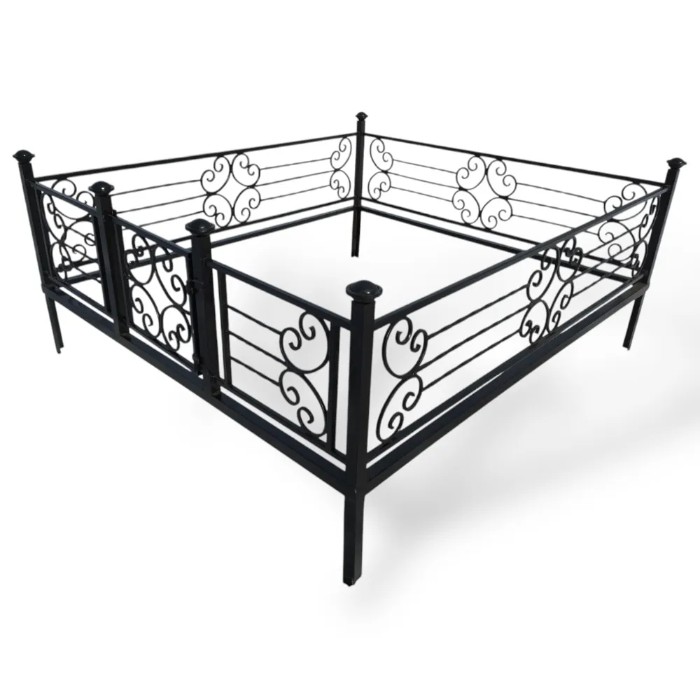 Арт. КО-024 Кованная ограда на могилу Верона 1.8*2.0 м. Hammerite