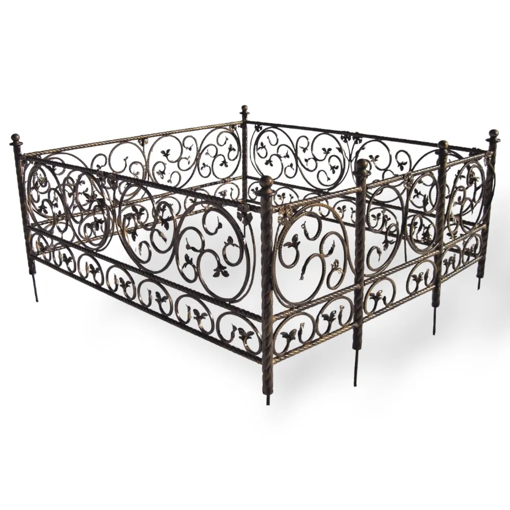 кованная ограда, ограда на могилу, кованая ограда Элегия 2, металлическая ограда, ограды для кладбища, декоративные ограды, артикул КО-049, изделия из металла, ритуальные ограды
