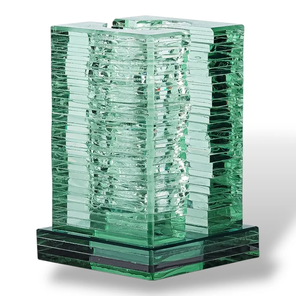 Арт. ВЗ-009 Ваза стеклянная С2 на кладбище 25*15*15 см. Стекло