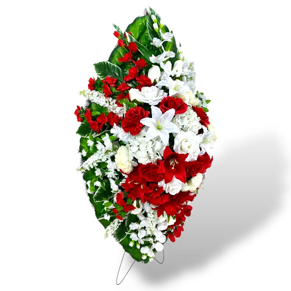 венок из искусственных цветов, венок на похороны, ритуальные цветы, траурный венок, похоронный атрибут, венок артикул ВИ-002