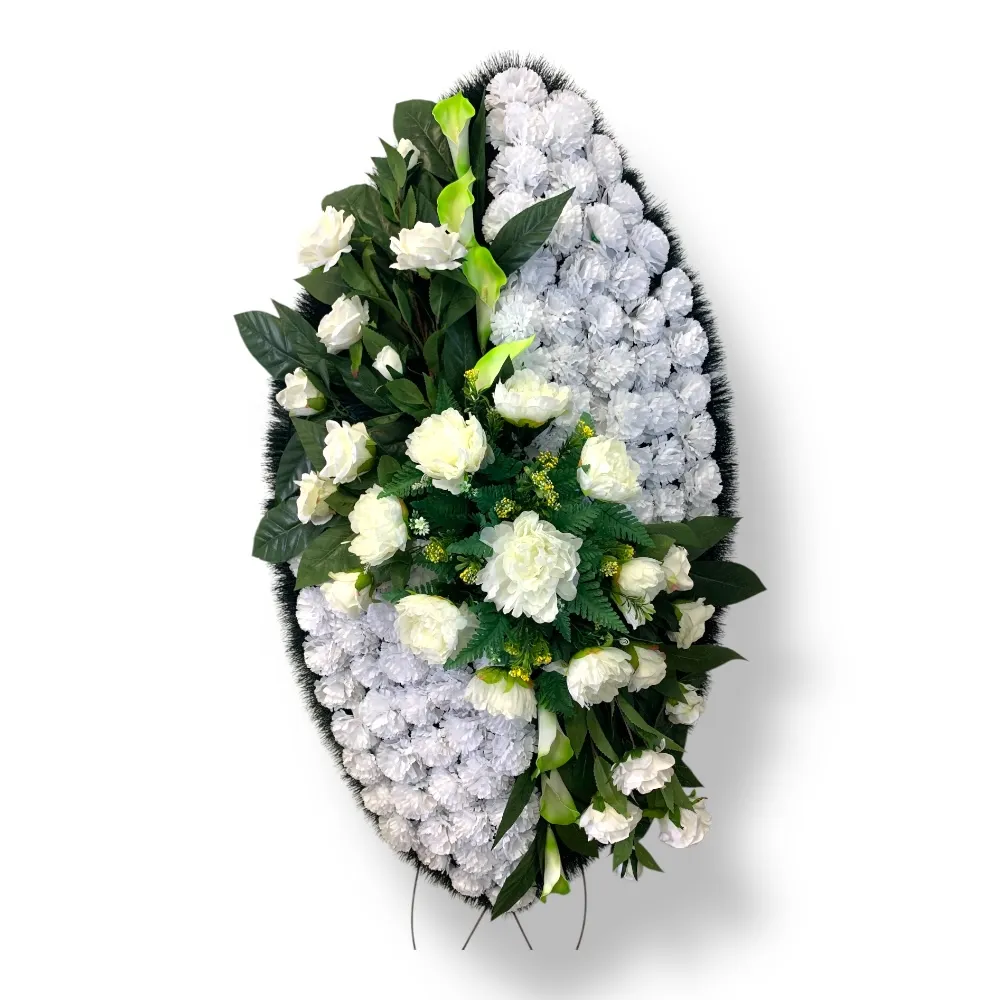 Ритуальный венок, венок на похороны, искусственные цветы, траурный венок, ритуальные принадлежности, венок из искусственных цветов, похоронные атрибуты, мемориальный венок.