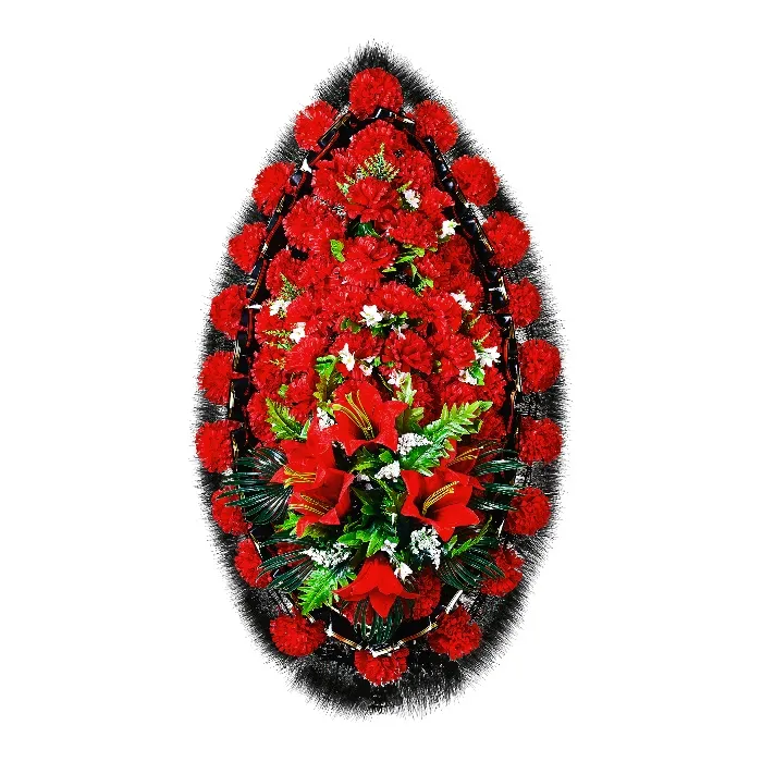 венок на похороны, венок из искусственных цветов, ритуальный венок, траурный венок, похоронный атрибут, венок артикул ВИЗ-048