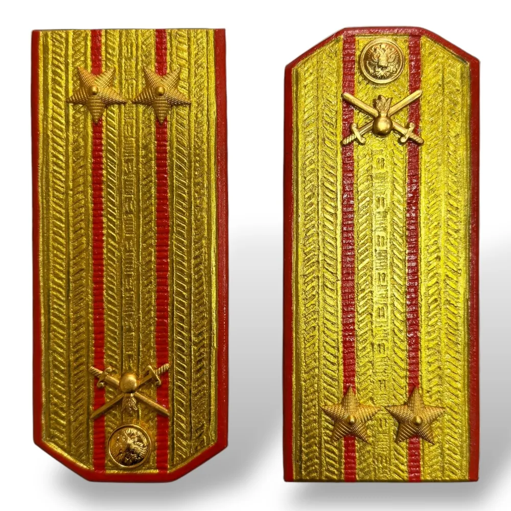 погоны крашенные, погоны на памятник, артикул ПГ-001, ритуальные аксессуары, памятные атрибуты, металлические погоны, ритуальная продукция