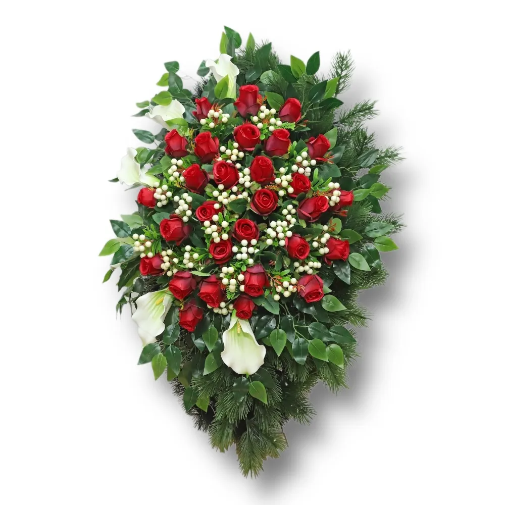 траурный венок, искусственные цветы, похоронные атрибуты, премиум класс, ритуальные товары, венок на похороны, траурные аксессуары, мемориальный декор, ритуальная флористика, элитный венок.