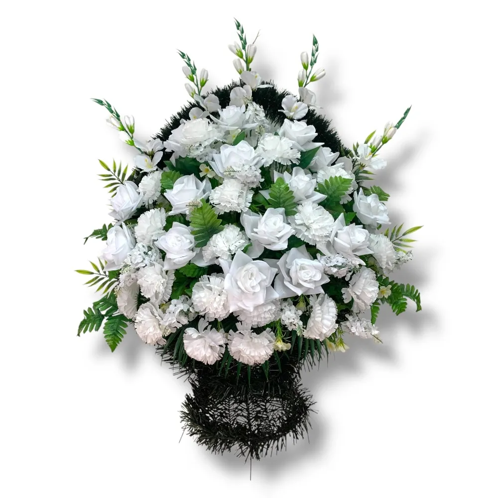 Арт. КИ-033 Корзина элитная из искусственных цветов на могилу