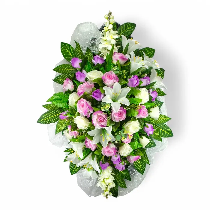 Ритуальный венок, эксклюзивный венок, искусственные цветы, похоронные атрибуты, ритуальные товары, венок на похороны, траурные аксессуары, мемориальные украшения, венки из искусственных цветов, эксклюзивные ритуальные изделия.