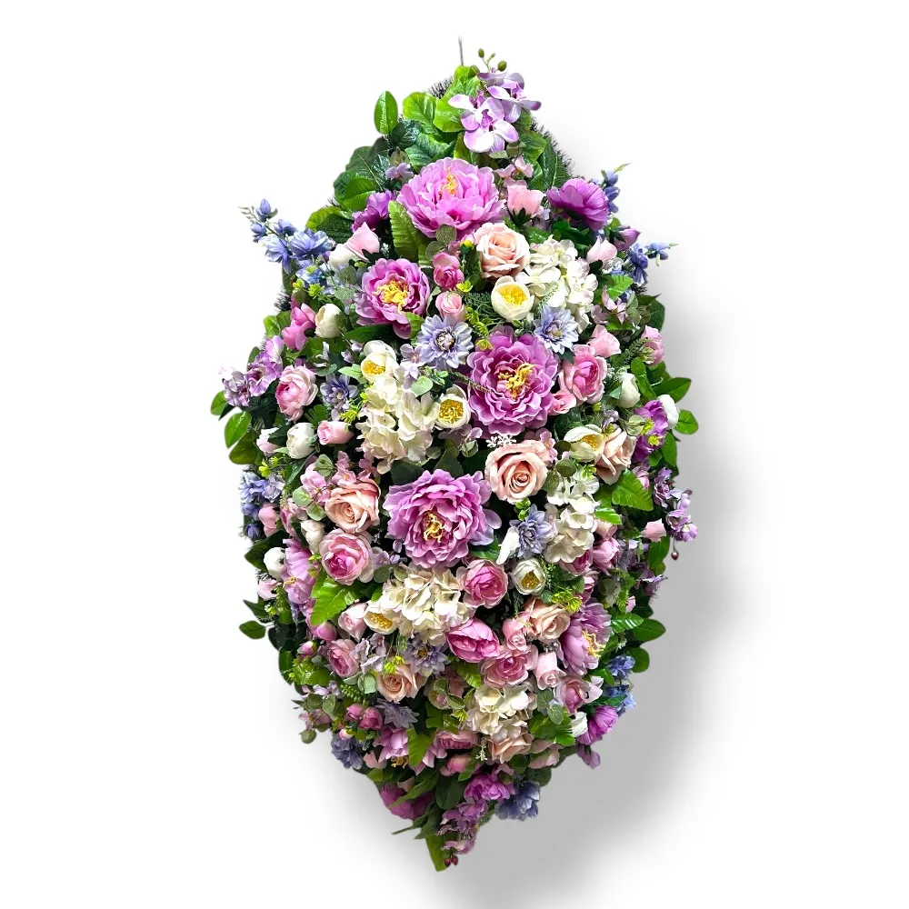 АРТ. ВП-012 Траурный венок из искусственных цветов "Премиум" на похороны 140 см.