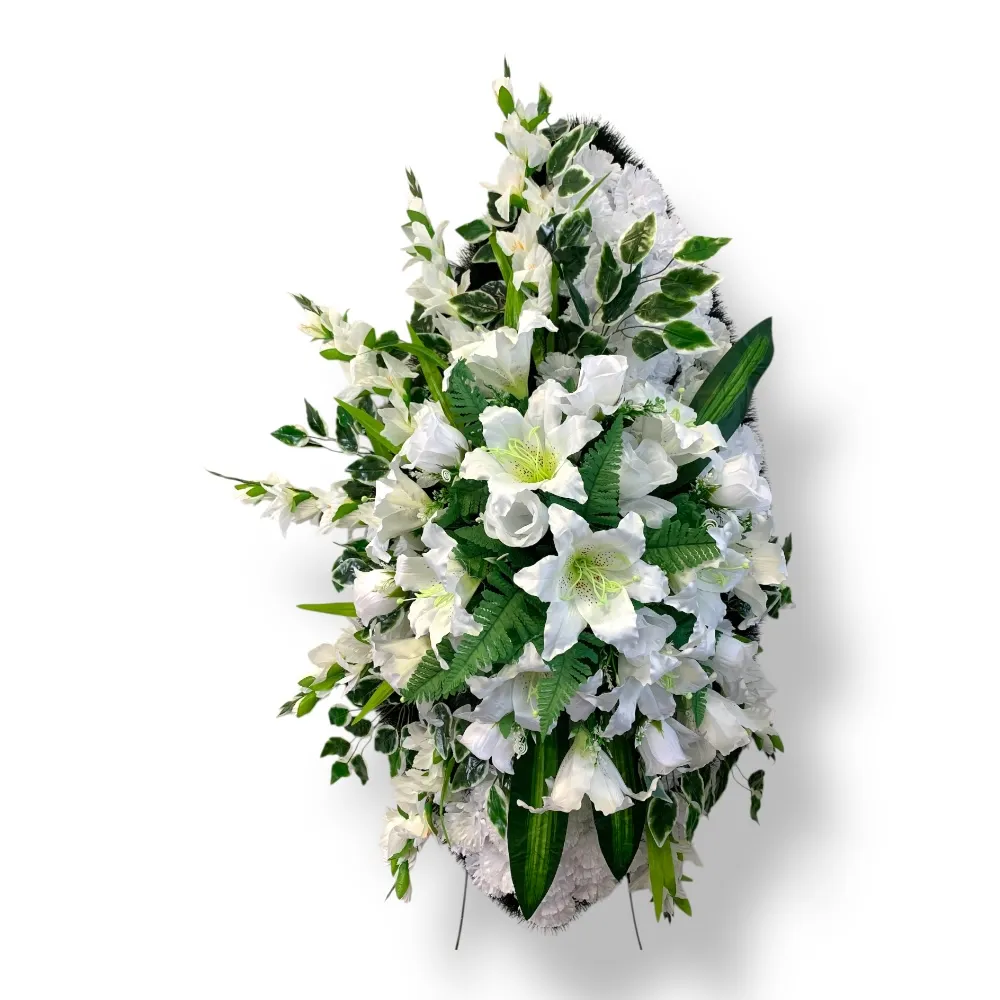 Ритуальный венок, венок на похороны, искусственные цветы, траурный венок, ритуальные принадлежности, венок для прощания, мемориальный венок, похоронные атрибуты, венки из искусственных цветов.