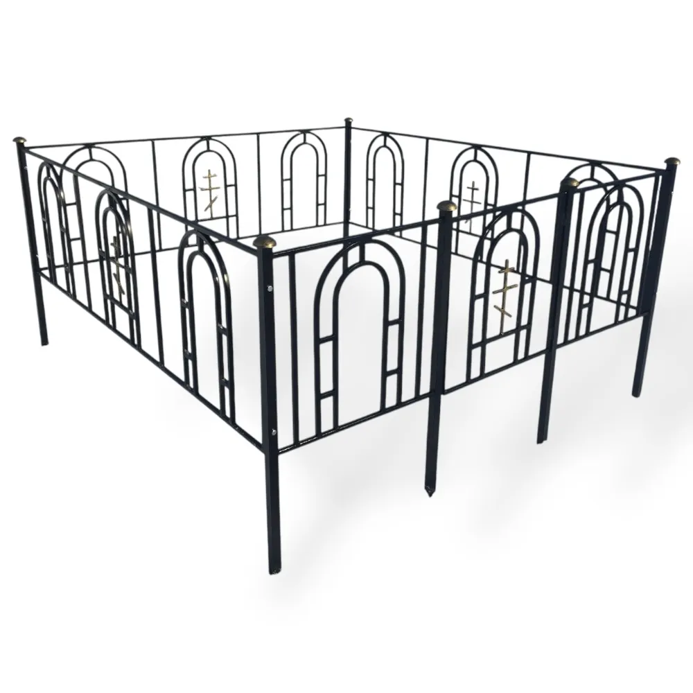 Арт. КО-018 Кованная ограда на могилу София 1.8*2.0 м. Hammerite
