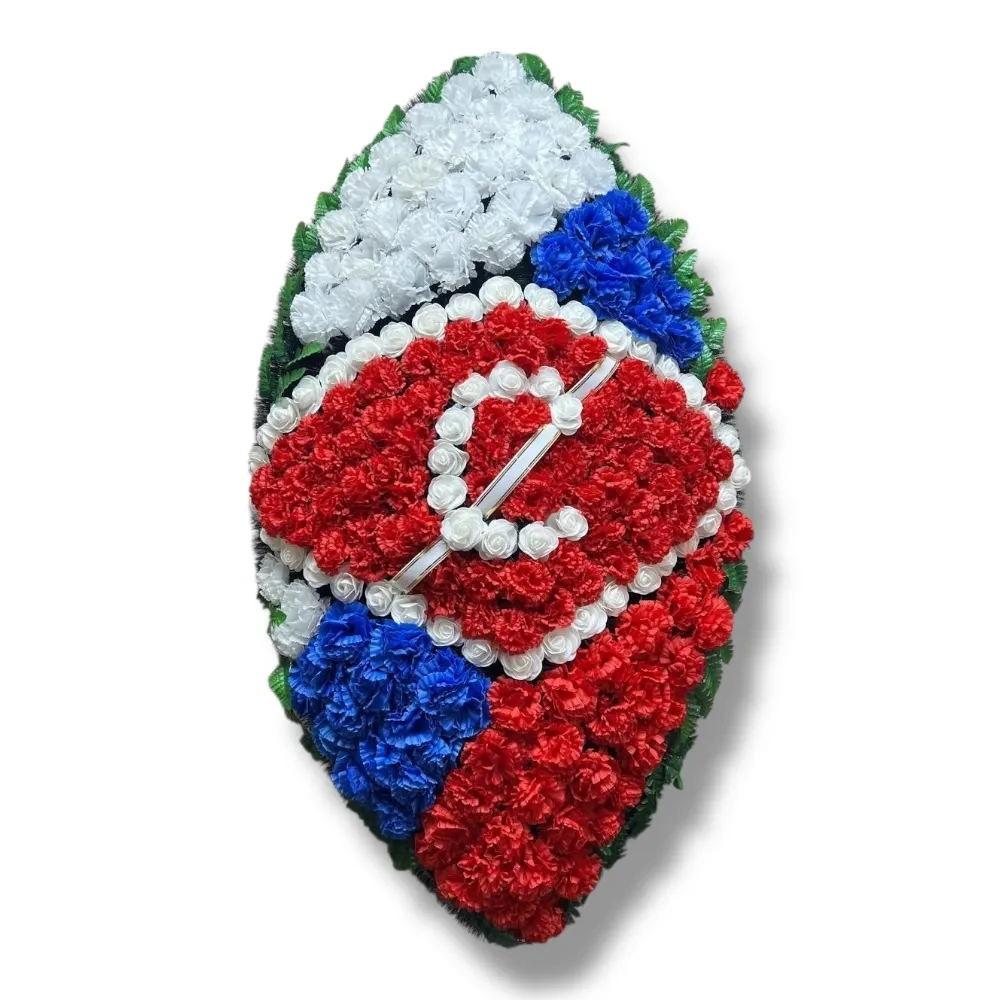 Ритуальный венок, венок из искусственных цветов, похоронный венок, возложение венков, ритуальные товары, траурные цветы, венки на похороны, мемориальные атрибуты, ритуальная атрибутика, искусственные цветы для церемонии прощания.