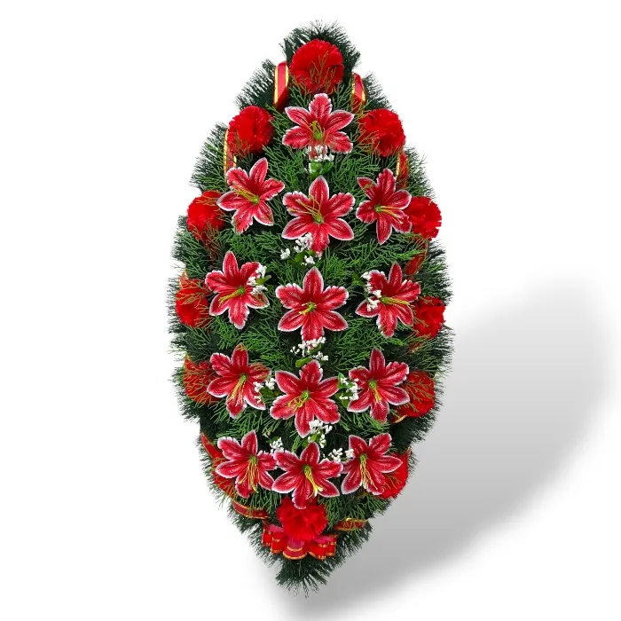 Арт. ВЭ-003 Венок искусственный на кладбище 100 см.