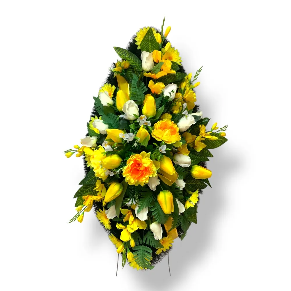 Ритуальный венок, венок на похороны, искусственные цветы, траурный венок, ритуальные принадлежности, венок для прощания, мемориальный венок, похоронные атрибуты, венки из искусственных цветов.