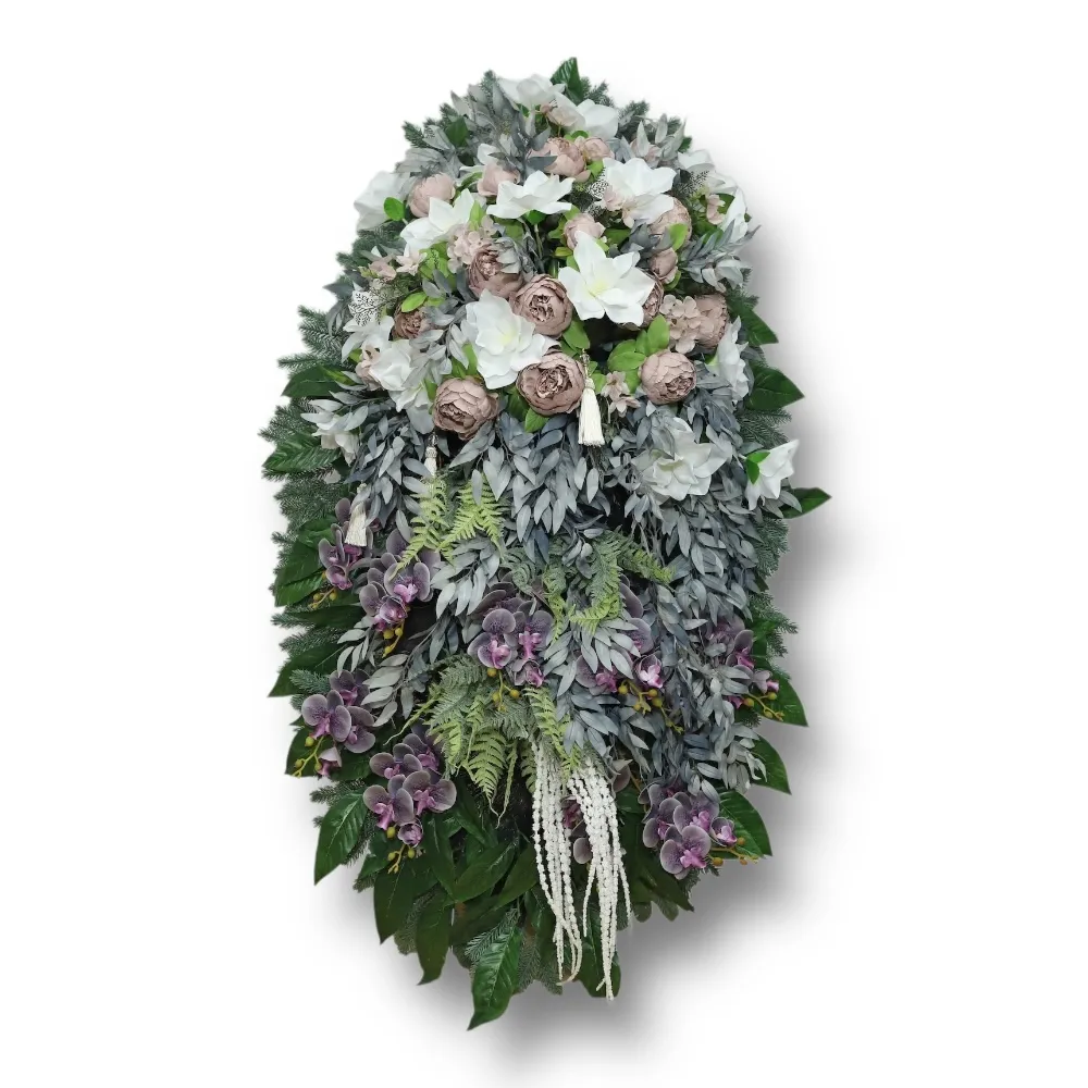 траурный венок, искусственные цветы, похоронные атрибуты, премиум класс, ритуальные товары, венок на похороны, траурные аксессуары, АРТ. ВП-026