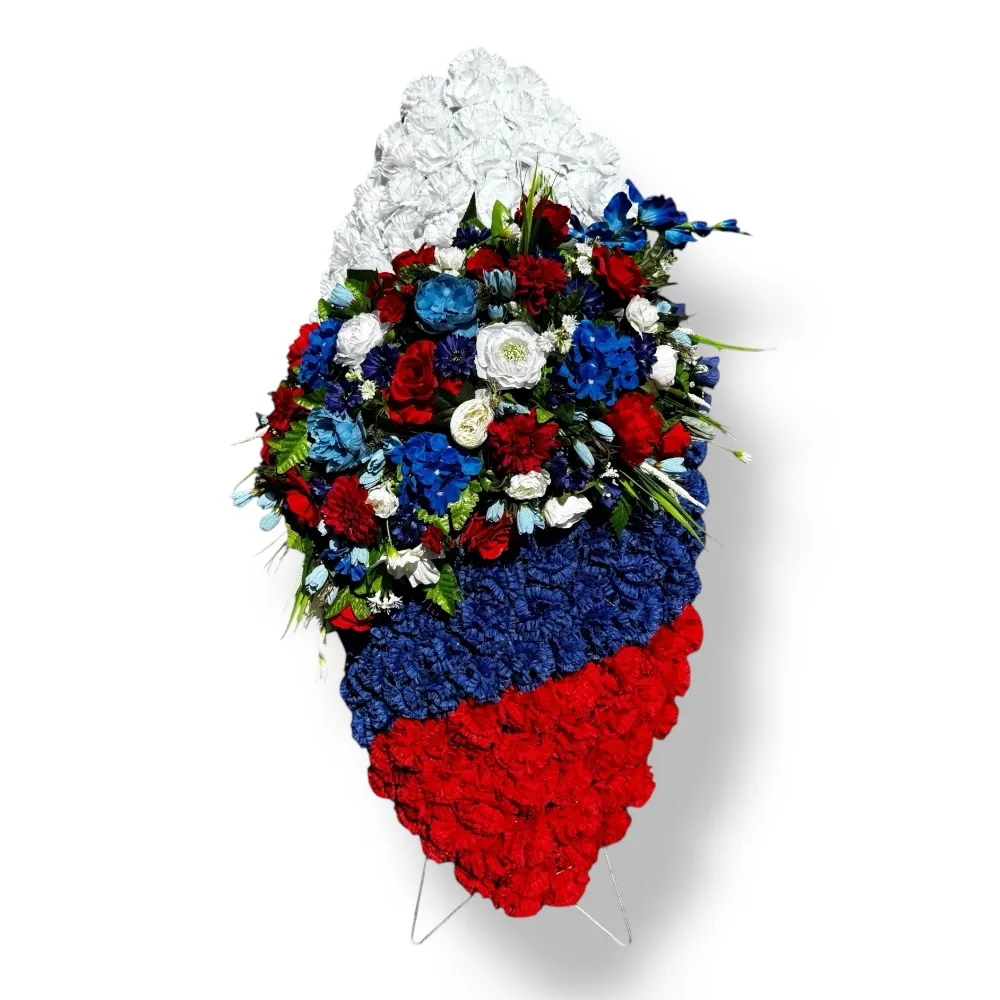 АРТ. ВП-009 Траурный венок из искусственных цветов "Премиум" на похороны 140 см.