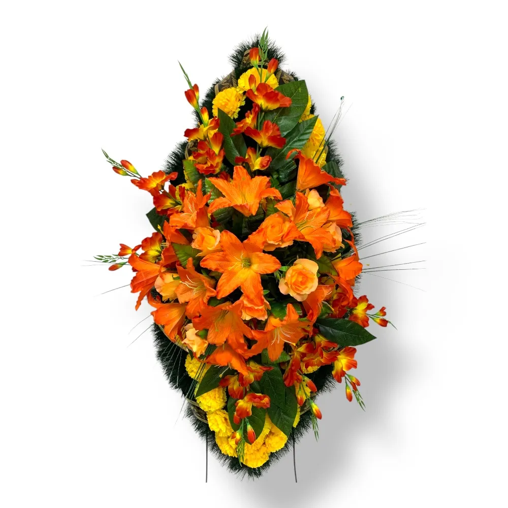 Ритуальный венок, венок на похороны, искусственные цветы, траурный венок, ритуальные принадлежности, венок для церемонии прощания, мемориальный венок, похоронные атрибуты, венок артикул ВИ-068.