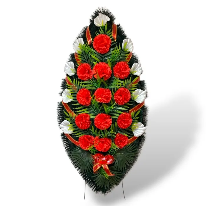 Арт. ВЭ-014 Венок искусственный на кладбище 100 см.