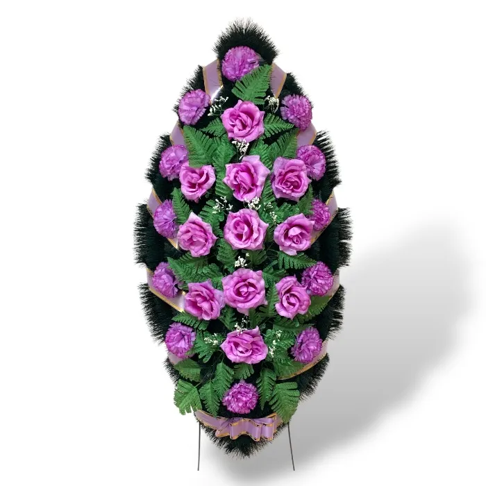 Арт. ВЭ-011 Венок искусственный на кладбище 100 см.