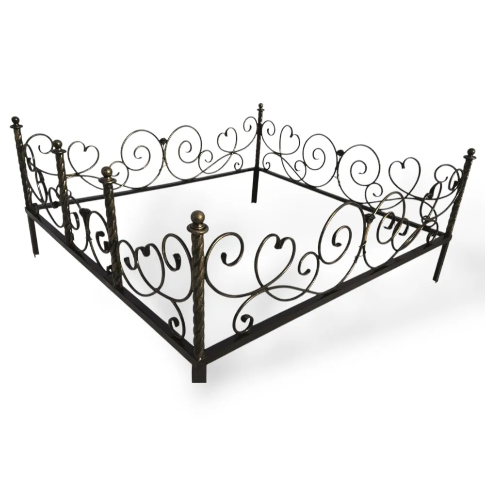 кованная ограда, ограда на могилу, кованая ограда на могилу, ограда с розой, арт. КО-041, металлическая ограда, декоративная ограда, ограды для кладбища, кованные изделия, художественная ковка.