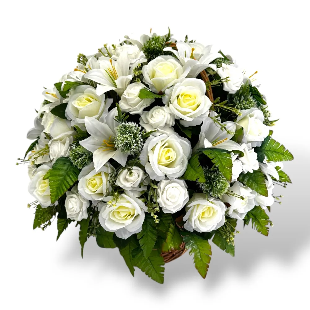 корзина на похороны, искусственные цветы, ритуальные корзины, траурные аксессуары, похоронные атрибуты, корзина с цветами, ритуальная атрибутика, цветы на похороны.
