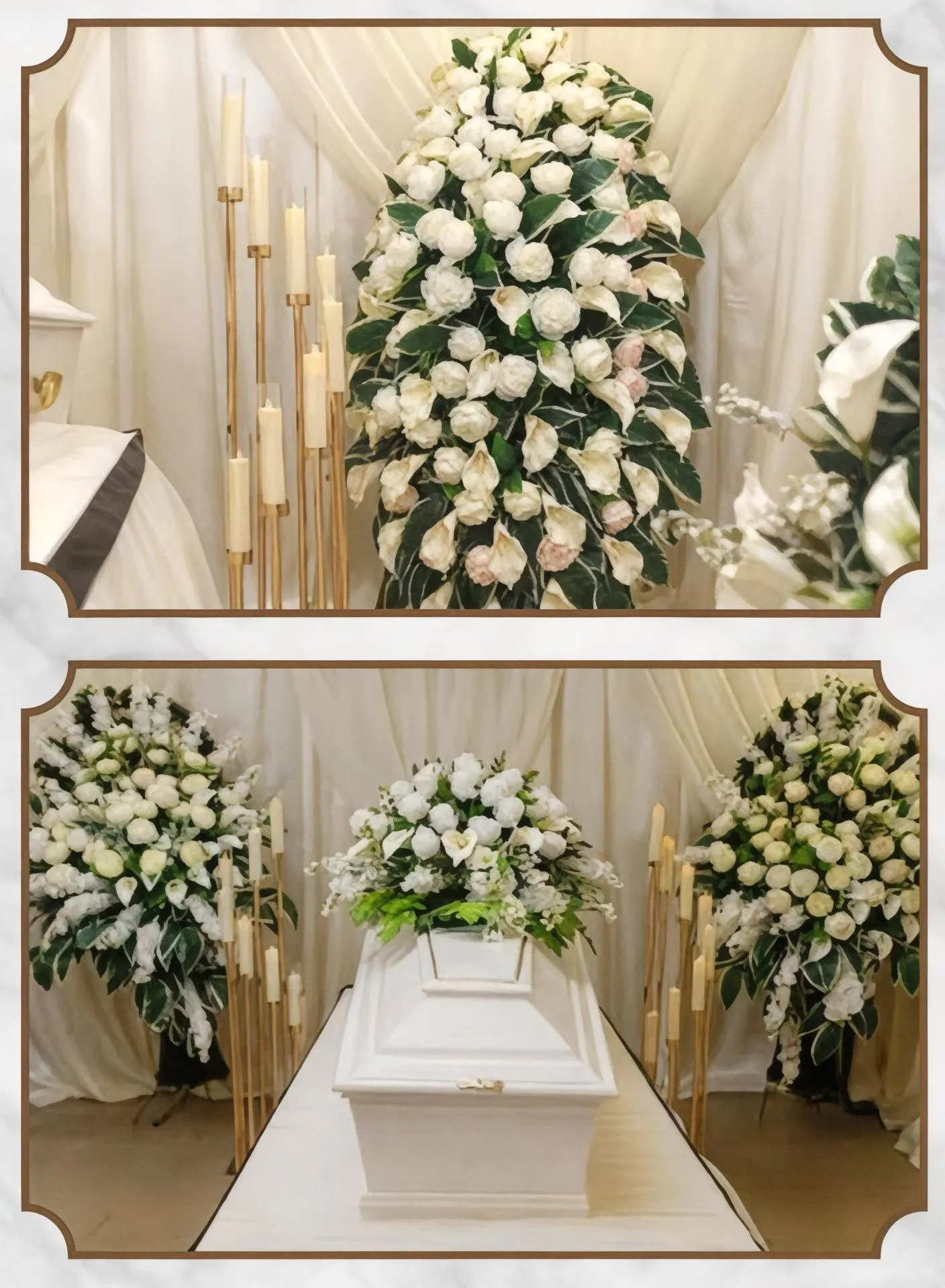 Оформлени траурного зала искусственными цветами "Престиж"