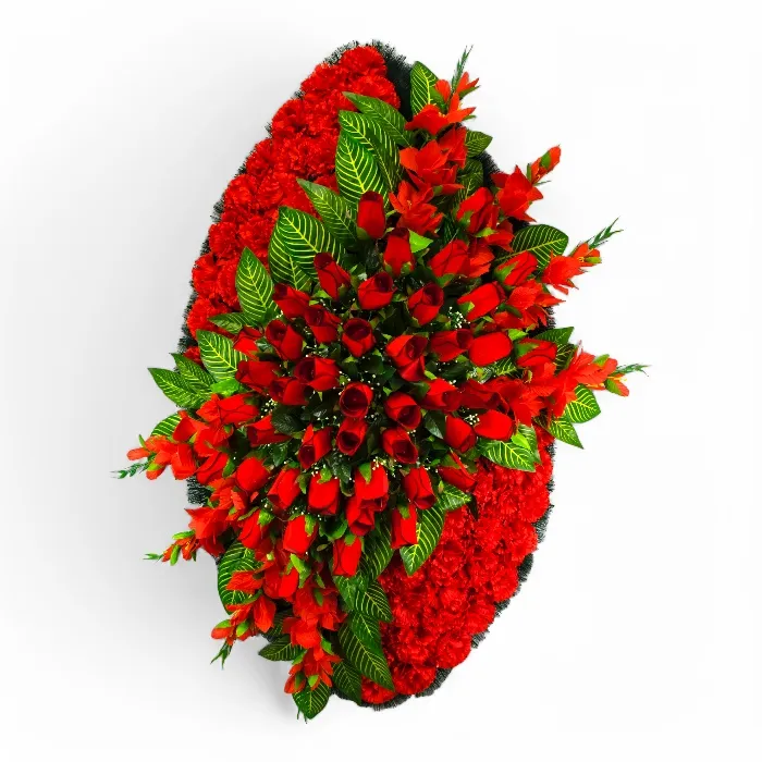 Ритуальный венок, эксклюзивный венок, искусственные цветы, похоронные атрибуты, ритуальные товары, венок на похороны, траурные аксессуары, мемориальная атрибутика, венки из искусственных цветов, ритуальные услуги.