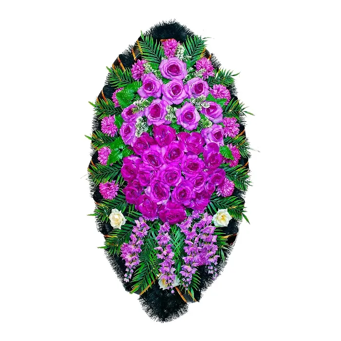венок на похороны, венок из искусственных цветов, ритуальный венок, траурный венок, похоронный атрибут, венок артикул ВИЗ-046