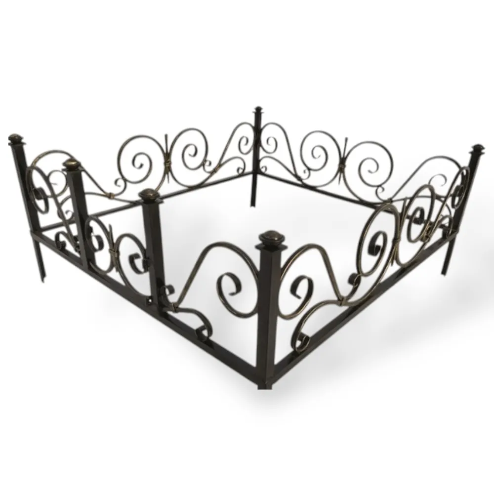 Арт. КО-035 Кованная ограда на могилу Пика 1.8*2.0 м. Hammerite