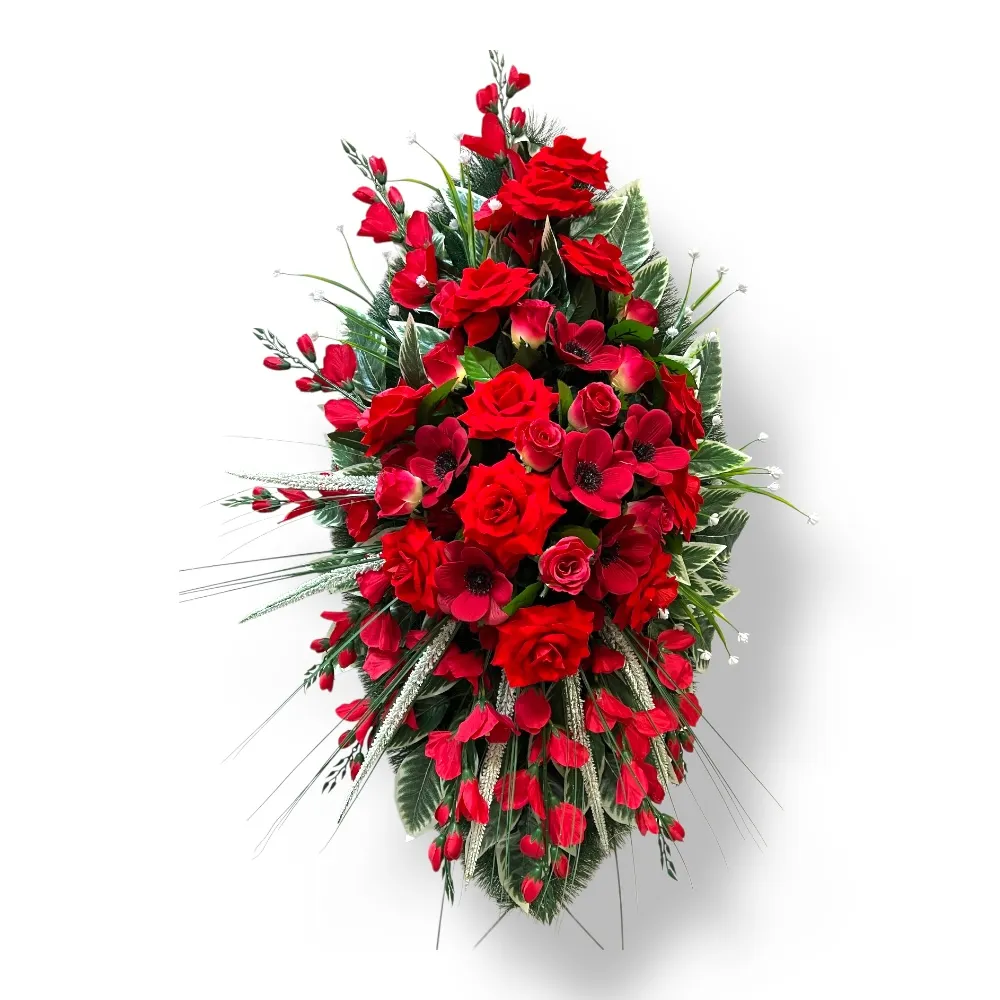 Ритуальный венок, венок на похороны, искусственные цветы, траурный венок, мемориальный венок, похоронные атрибуты, ритуальные товары, венок для прощания, венок из искусственных цветов.