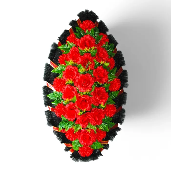 венок на похороны, венок из искусственных цветов, ритуальный венок, траурный венок, похоронный атрибут, венок артикул ВИС-005, искусственные цветы, ритуальные услуги.