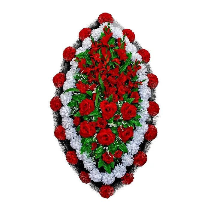 венок на похороны, венок из искусственных цветов, ритуальный венок, траурный венок, похоронный атрибут, венок артикул ВИЗ-045