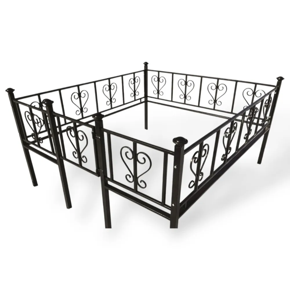 Арт. КО-027 Кованная ограда на могилу Лира 1.8*2.0 м. Hammerite