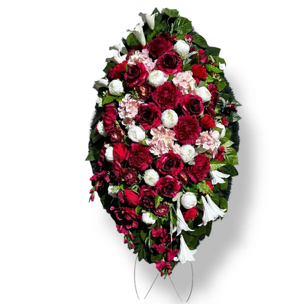 траурный венок, искусственные цветы, похоронные атрибуты, премиум класс, ритуальные товары, венок на похороны, траурные аксессуары, АРТ. ВП-003