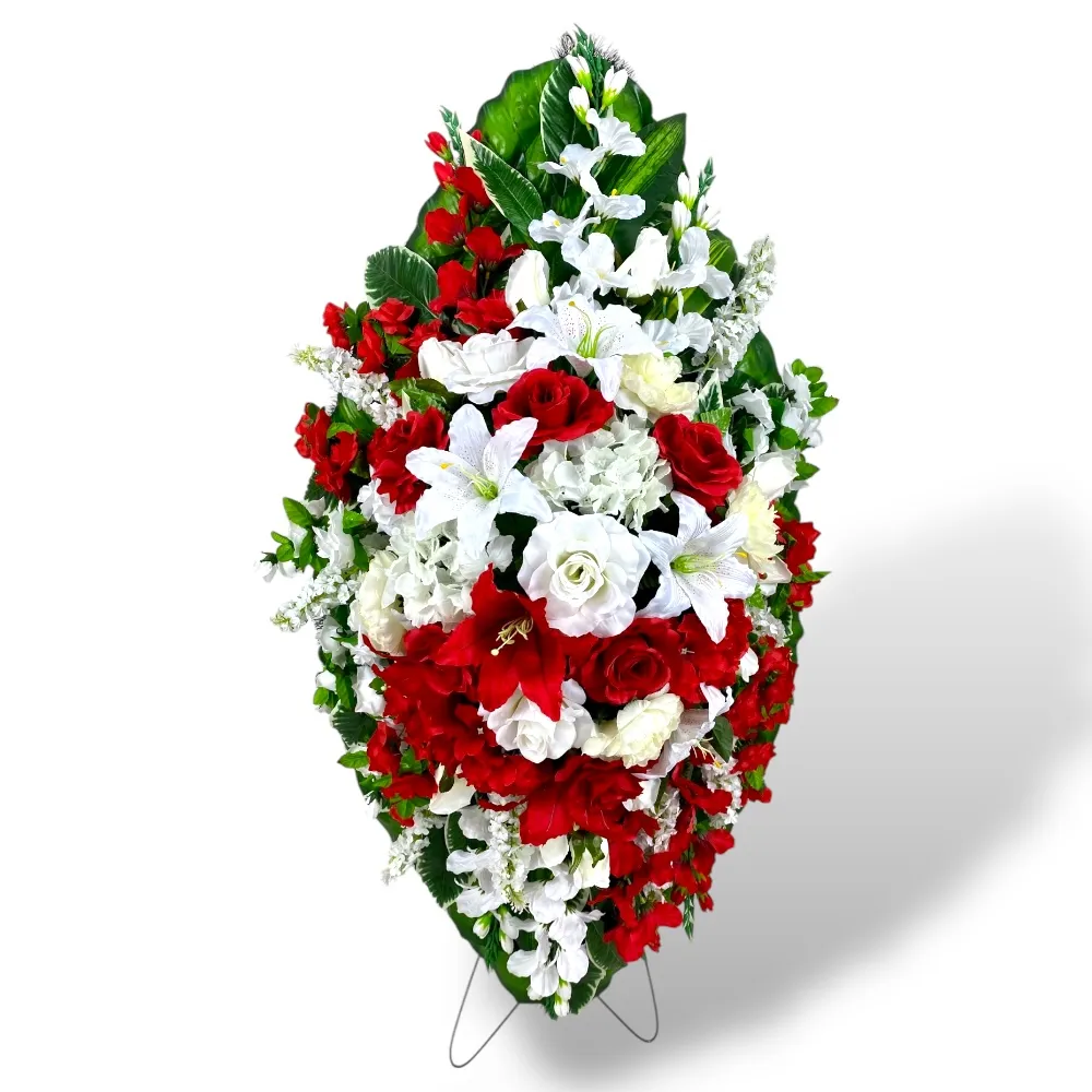 венок из искусственных цветов, венок на похороны, ритуальные цветы, траурный венок, похоронный атрибут, венок артикул ВИ-002