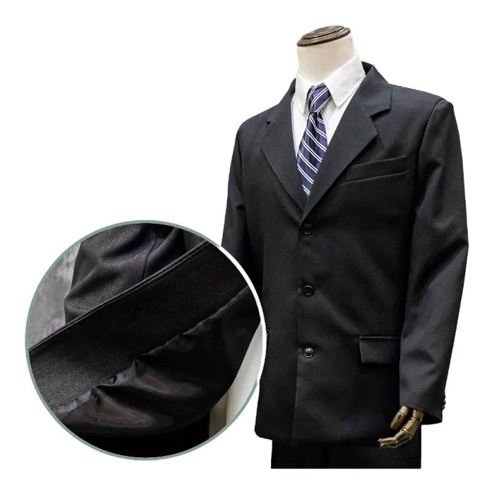 Арт. КМ-005 Костюм-тройка мужской с частичной подкладкой габардин, с рубашкой и галстуком в гроб 46 размер.