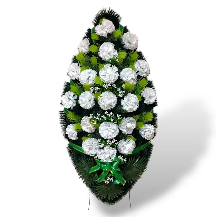 Арт. ВЭ-015 Венок искусственный на кладбище 100 см.