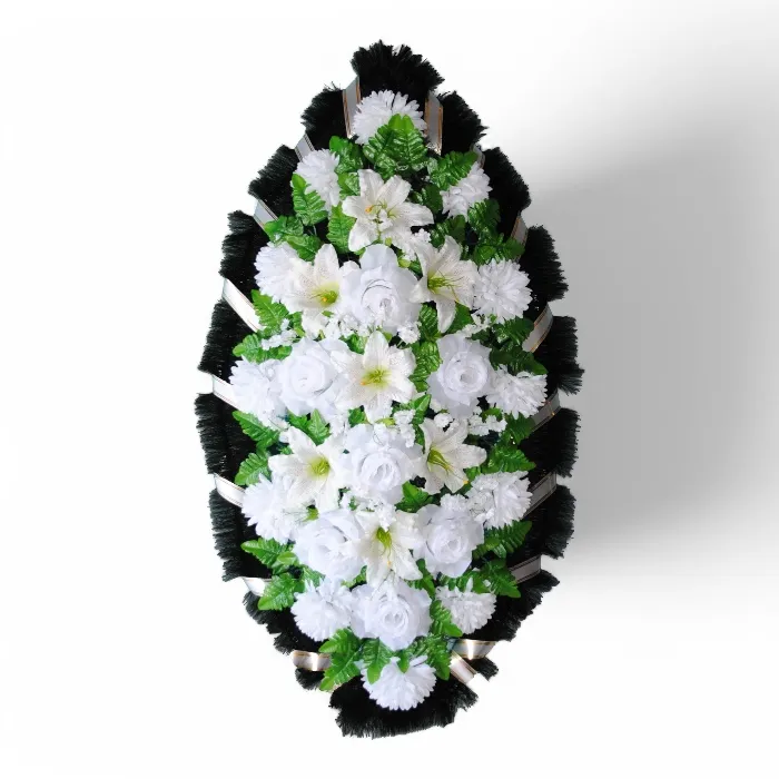венок на похороны, венок из искусственных цветов, ритуальный венок, траурный венок, похоронный атрибут, венок артикул ВИС-006, искусственные цветы, ритуальные товары.