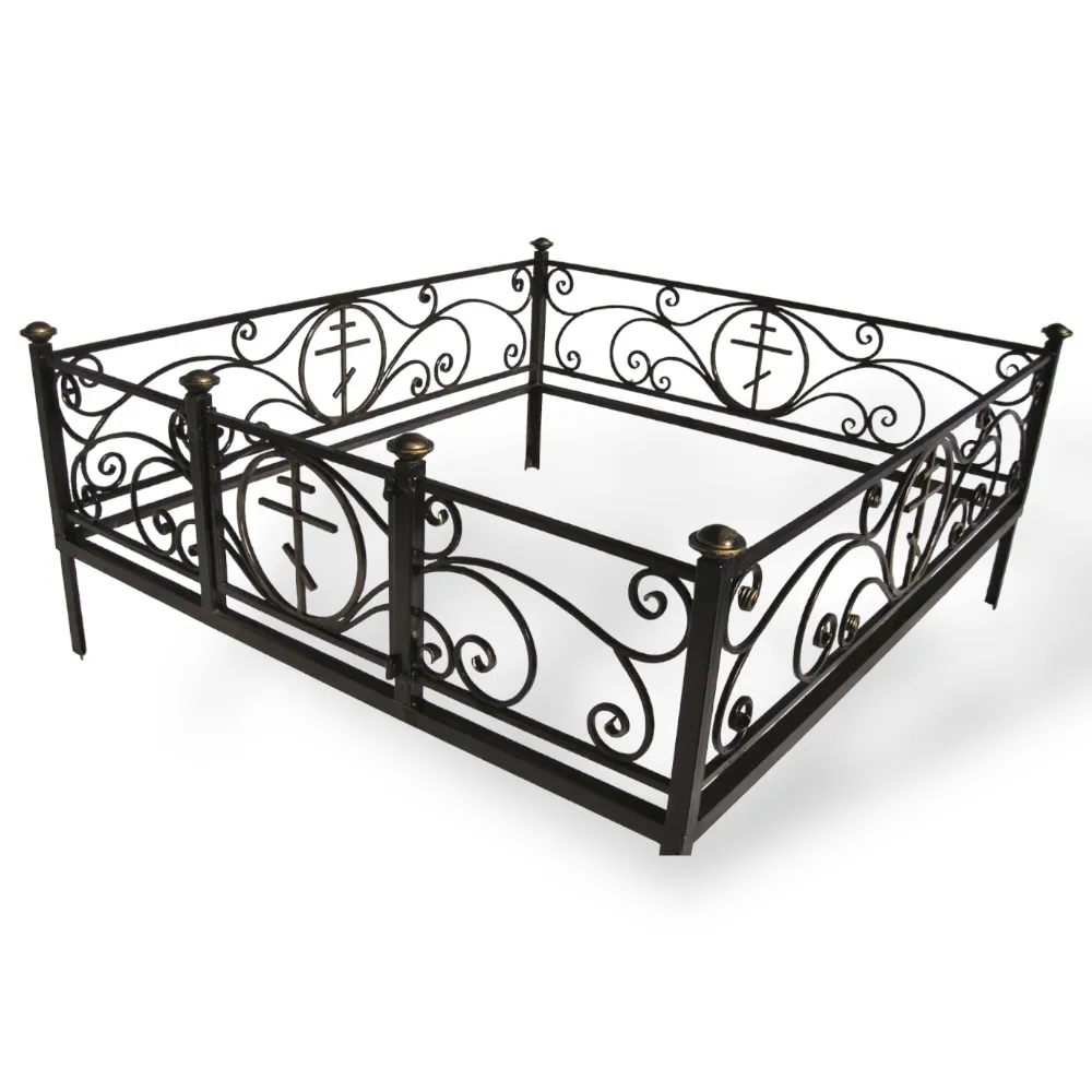 Арт. КО-034 Кованная ограда на могилу Крипта 1.8*2.0 м. Hammerite