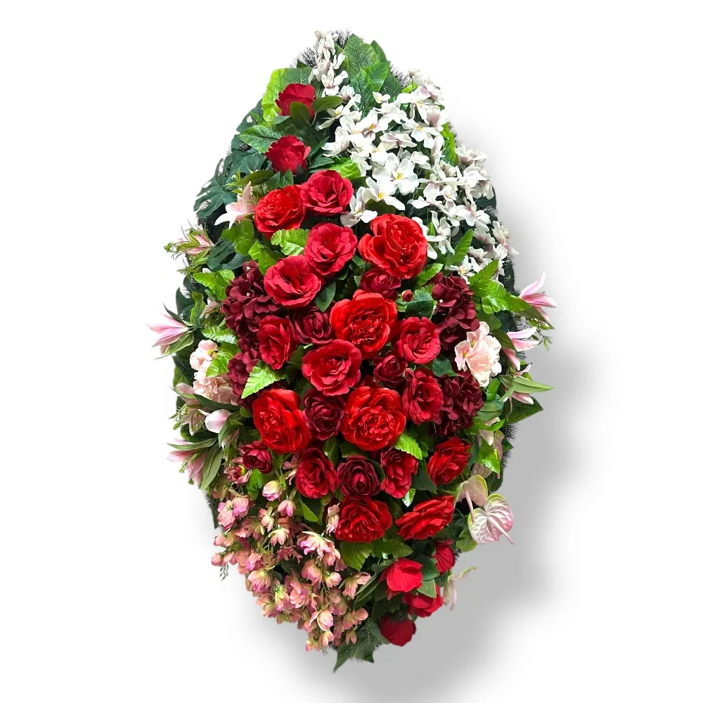 траурный венок, искусственные цветы, похоронные атрибуты, премиум класс, ритуальные товары, венок на похороны, траурные аксессуары, АРТ. ВП-002