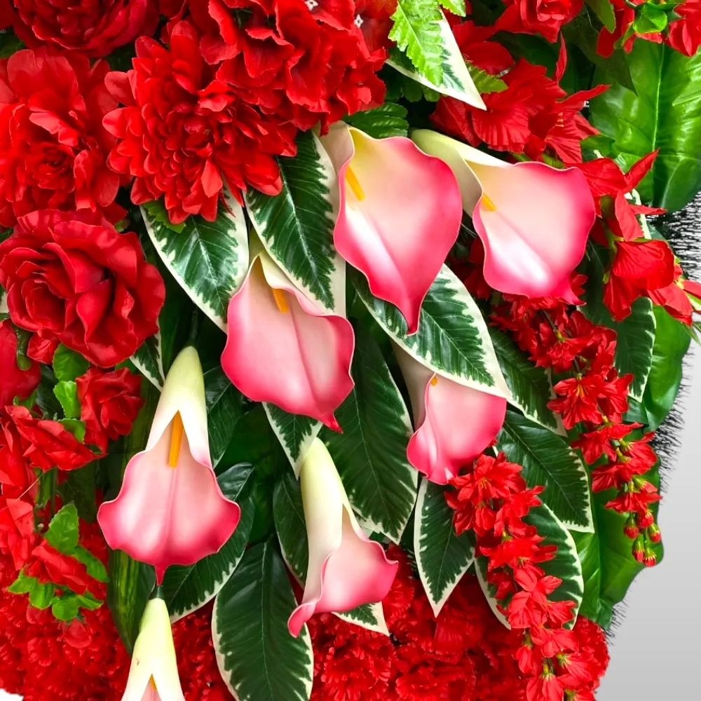 Ритуальный венок, венок на похороны, искусственные цветы, траурный венок, ритуальные принадлежности, венок для церемонии прощания, мемориальный венок, похоронные атрибуты, венок артикул ВИ-006.