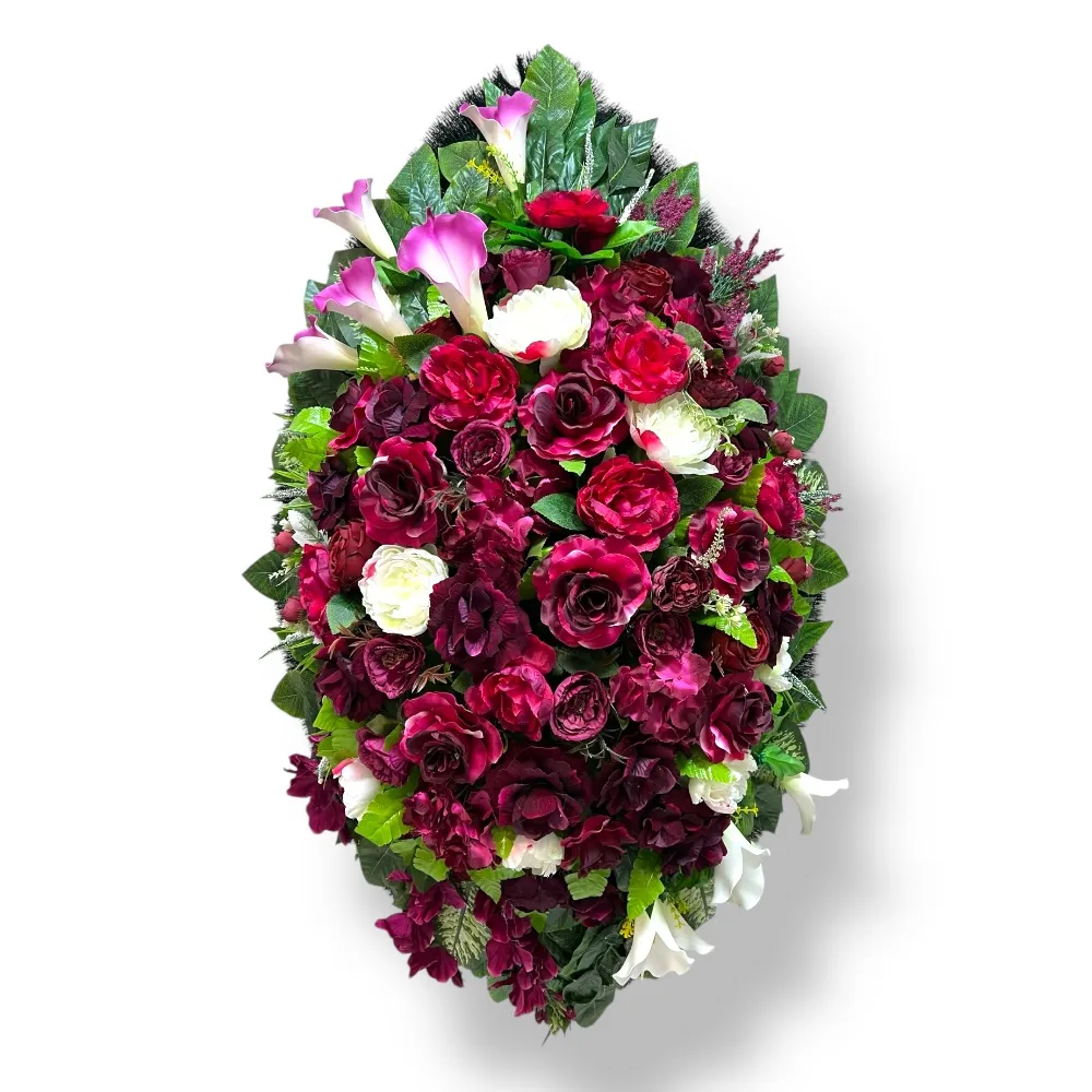 траурный венок, искусственные цветы, похоронные атрибуты, премиум класс, ритуальные товары, венок на похороны, траурные аксессуары, АРТ. ВП-005