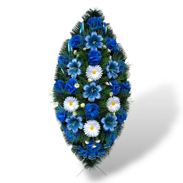венок искусственный, венок на кладбище, ритуальные изделия, мемориальный венок, артикул ВЭ-002