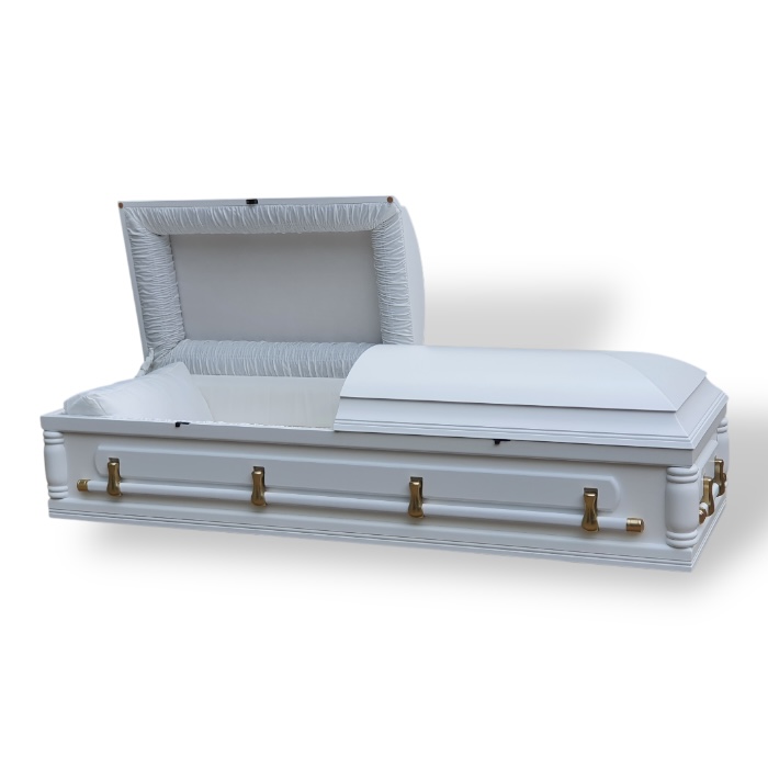 Гроб М31 Ольха Двухкрышечный матовый Белый