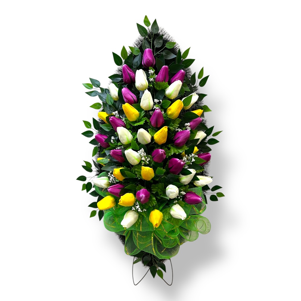 Ритуальный венок, венок на похороны, искусственные цветы, траурный венок, ритуальные принадлежности, венок для церемонии прощания, мемориальный венок, похоронные атрибуты, венок артикул ВИ-058.