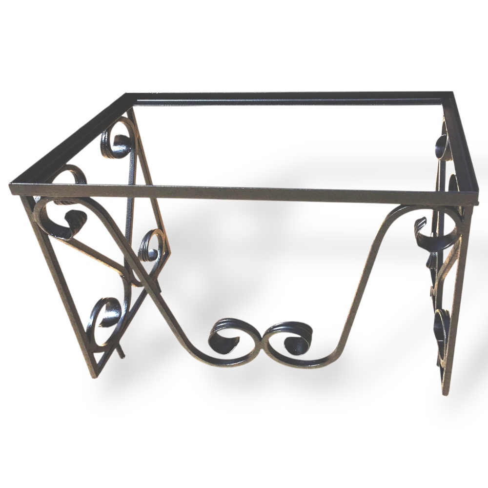 Арт. СМ-010 Скамейка кованая под гранитную плитку на могилу 600х200 Нитро