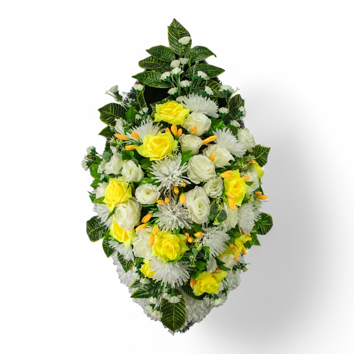 Ритуальный венок, эксклюзивный венок, искусственные цветы, похоронные атрибуты, ритуальные товары, венок на похороны, траурные аксессуары, мемориальные украшения, венки из искусственных цветов, ритуальная атрибутика.