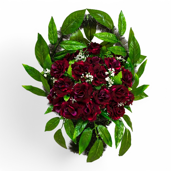 Арт. КИ-013 Корзина элитная на похороны из искусственных цветов 80 см.